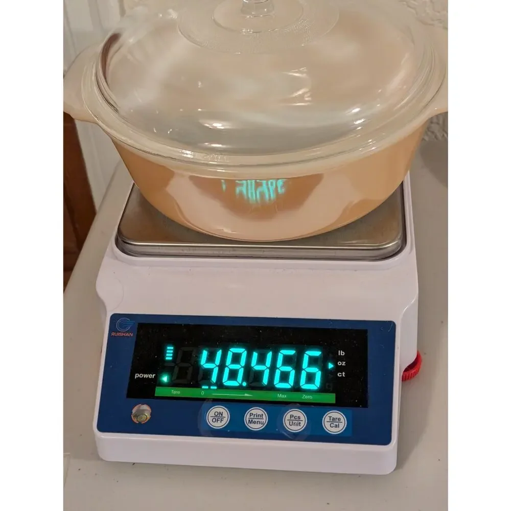 Vtg Anchor Hocking Fire King 447 Peach Lustre 1.5 Quart Casserole Dish W/ Lid